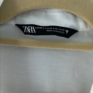 Zara Long Sleeve shirt Dress - white